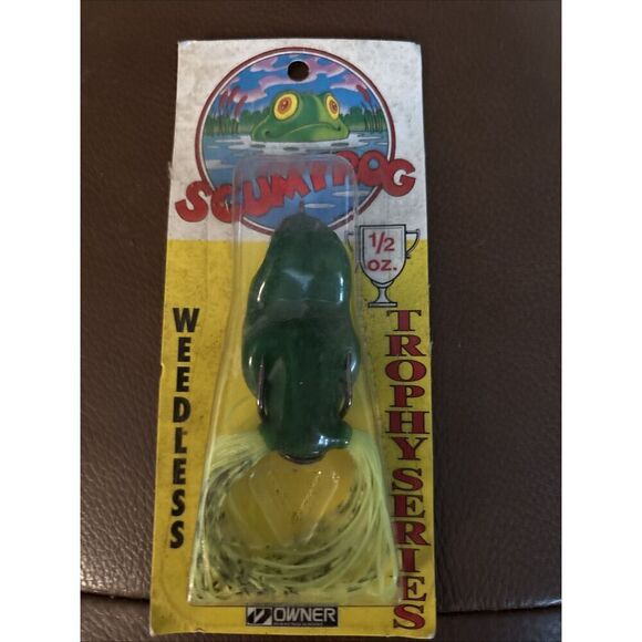 Vintage Scum Frog Weedless 1/2oz TROPHY SERIES TSH-1201 Lure Green/Chartreus - Picture 1 of 4